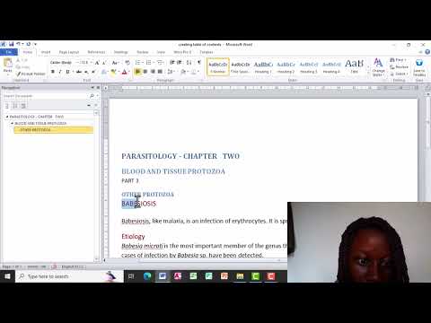 creating table of content with Liz