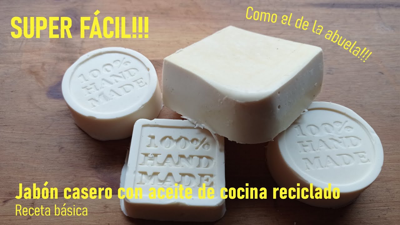 COMO HACER JABÓN CASERO  con aceite de cocina usado - Receta básica