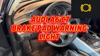 Audi A6 C7 2014 brake pad warning light, wire damaged
