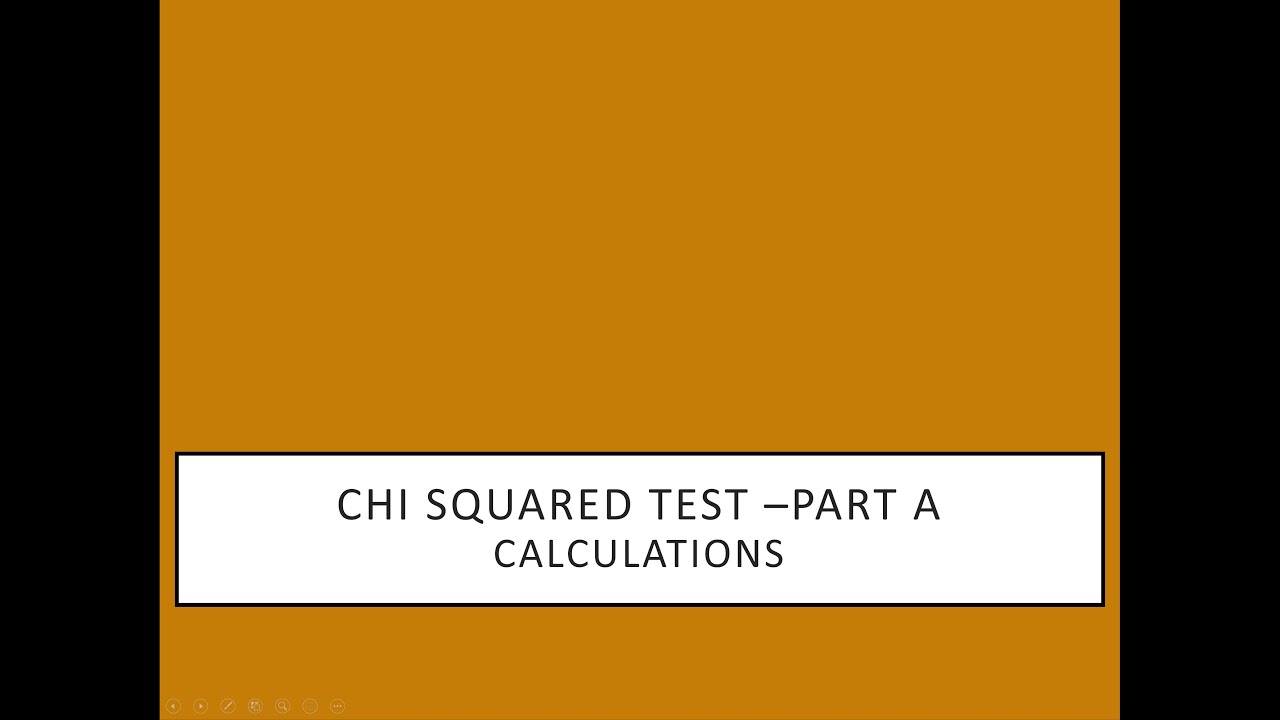 Calculating Chi Squared Test -Part A - YouTube