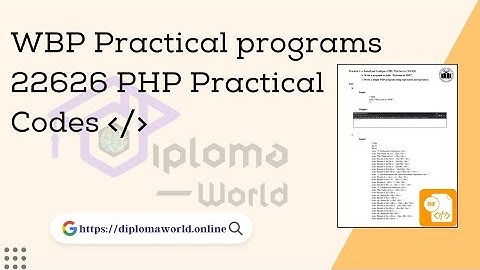 Web based application development using PHP lab manual programs | wbp 22619 practical codes msbte