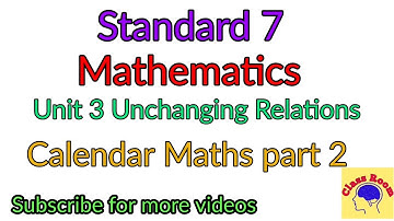 Standard 7 Mathematics unit 3 Unchanging Relations calendar Maths part 2 Activity Solving Page No 47