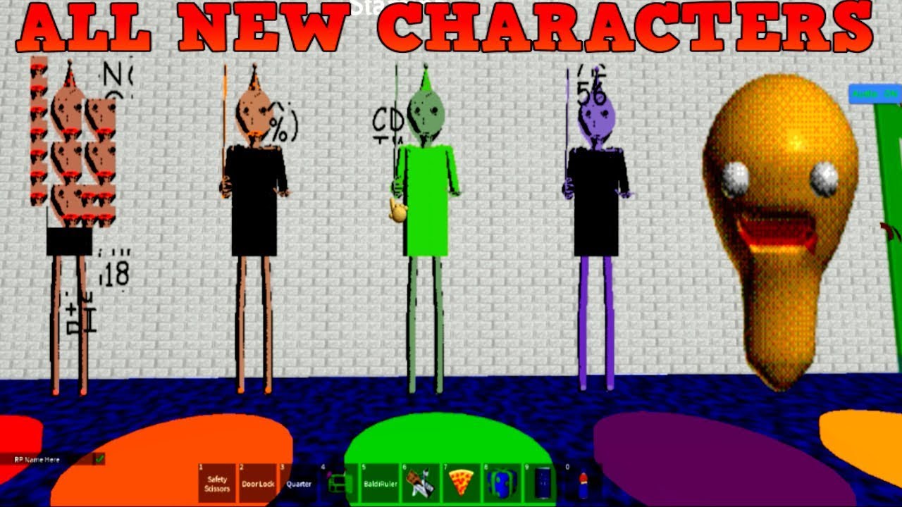 All New Characters In Roblox Baldis Basics Gameplay Youtube - roblox baldi basics characters
