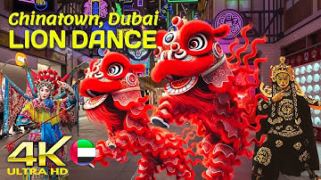 Dubai Mall Chinatown, CHINESE New Year Lion Dance 农历新年舞狮 | Face-Changing Magic & Peking Opera Dance
