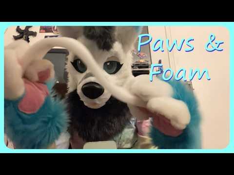 Furry ASMR | Petting the mic and foam sounds | soft spoken