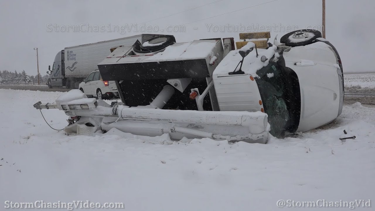 Heavy snow and roll over accident in  Southwest Kansas - 1/28/2020