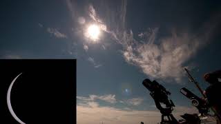 2017 Solar Eclipse Wide Field Time Lapse "Real Exposure" Adjusted with Telescope Overlay