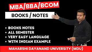 MBA BBA BCom Notes &amp; Books | Maharshi Dayanand University (MDU) Complete Study Material 2026