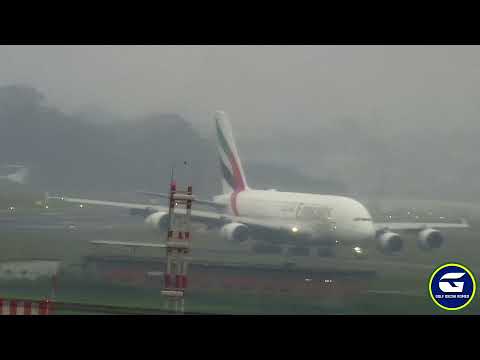Pouso do Airbus A380 da Emirates em Guarulhos (SBGR) registrado em vídeo