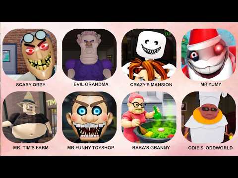 MR FUNNY TOYSHOP , ESCAPE MR. TIM'S FARM , BARA'S GRANNY HOUSE , ODIE'S  ODDWORLD