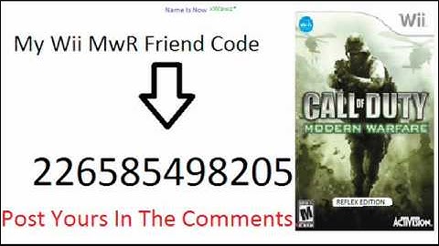 My CoD MwR Wii Friend Code