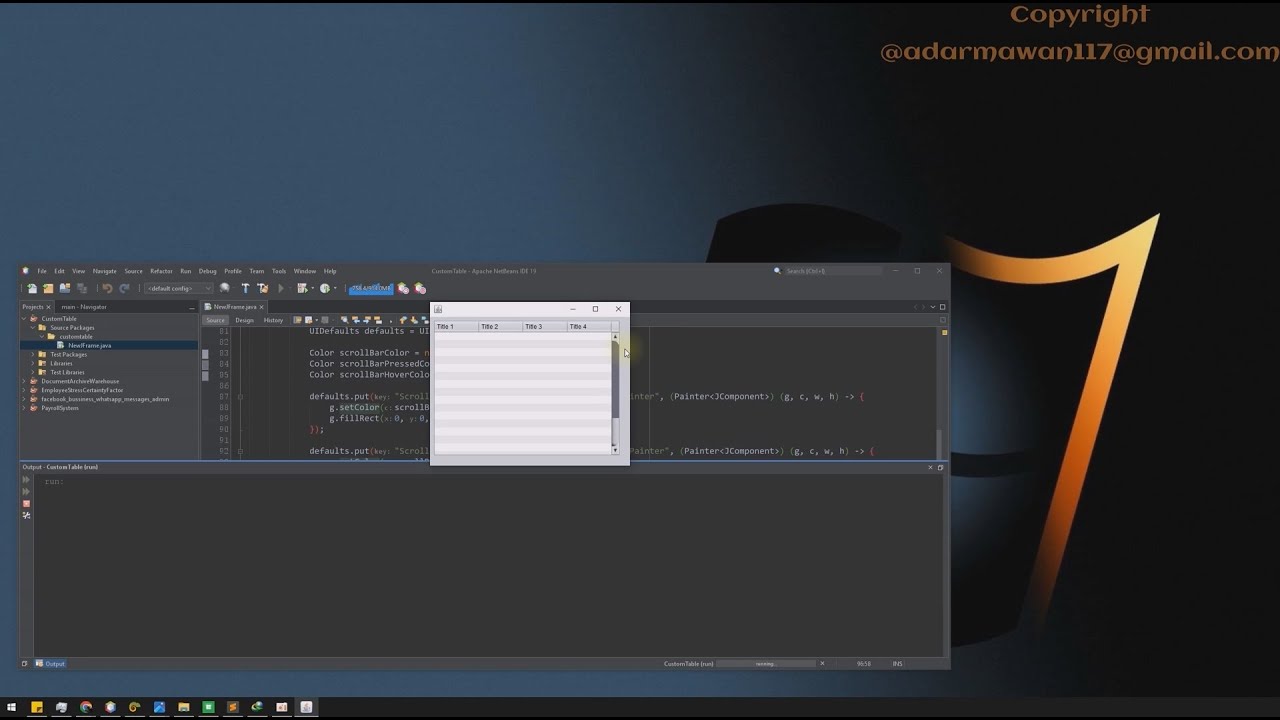 Cara Termudah Mempercantik ScrollBar Table Di JAVA Netbeans - YouTube