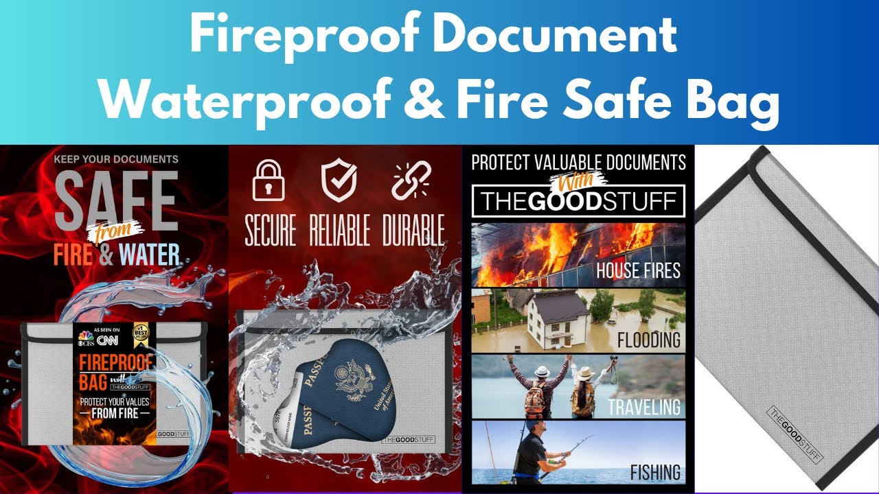 BUY LINK HERE: Fireproof Document Waterproof & Fire Safe Bag