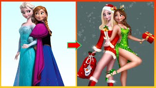Frozen: Elsa Anna Glow Up In Noel - Disney Princesses Transformation