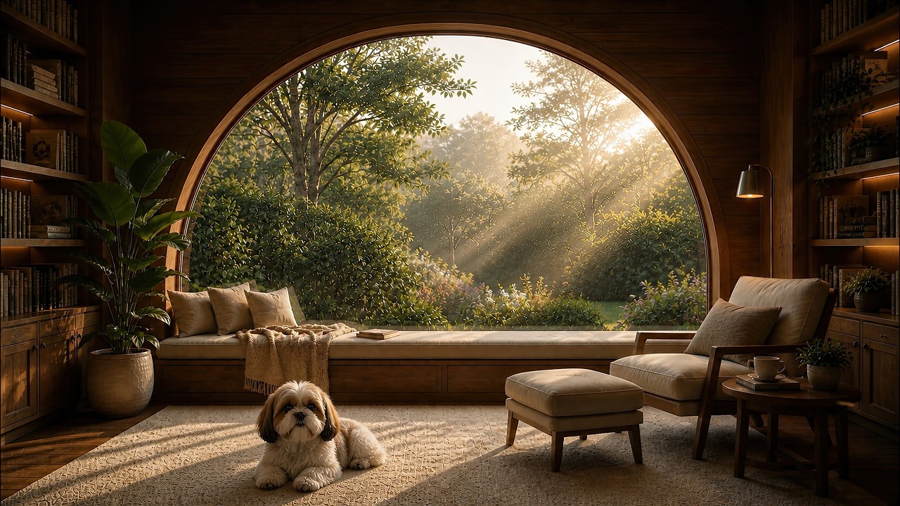 Deep Focus Morning ☀️ Calm Library & Soft Nature Light for Reading ...