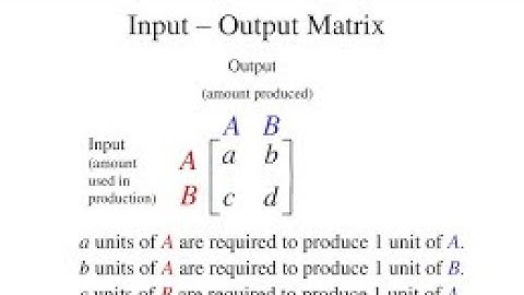 Mathematical Economics: The Leontif Input - Output Model Explained