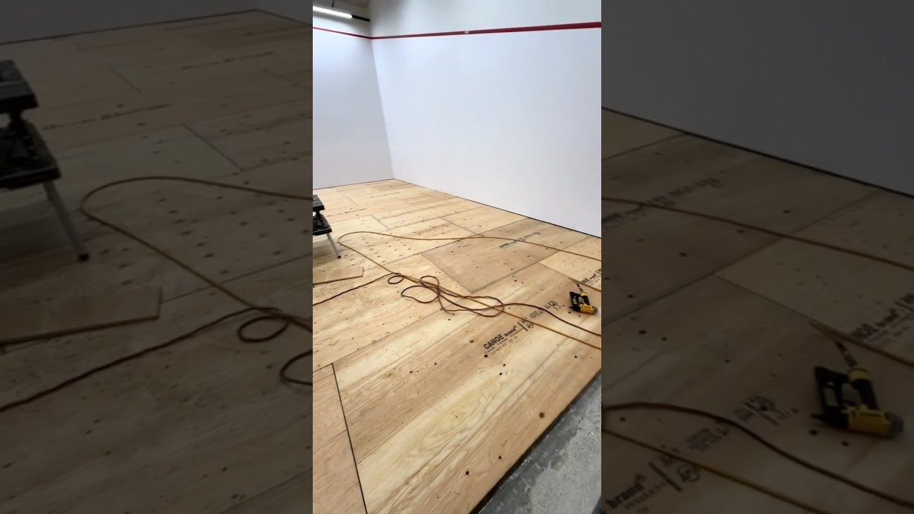 Squash court flooring installed by our team 