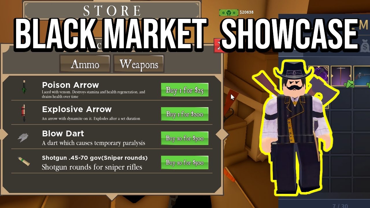 Black Market Showcase In Wild West Roblox YouTube 