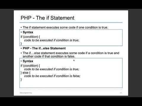 PHP data types and Control Structure - YouTube