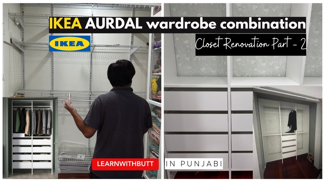 This is the best IKEA closet for a small bedroom, DIY IKEA closet, renovation, AURDAL CLOSET ...