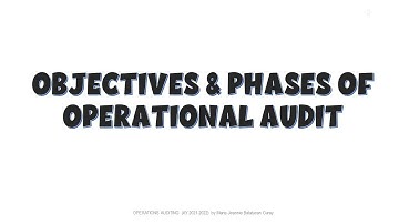 Auditing: OBJECTIVES & PHASES OF OPERATIONAL AUDITS 09112021 by MJBC
