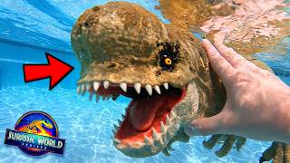 I Found a Giant Distortus Rex in My Pool! Jurassic World Dinosaurs! screenshot 2