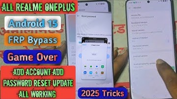 Realme Oneplus Android 15 FRP Game Over || All Realme FRP Bypass Android 15 By OTA File 2025