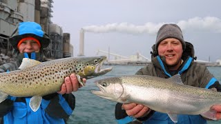 Fishing under a MASSIVE Power Plant...guess what we catch!! //Fishing the WI side of Lake Michigan