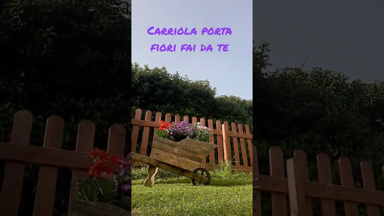 carriola porta fiori in legno fai da te