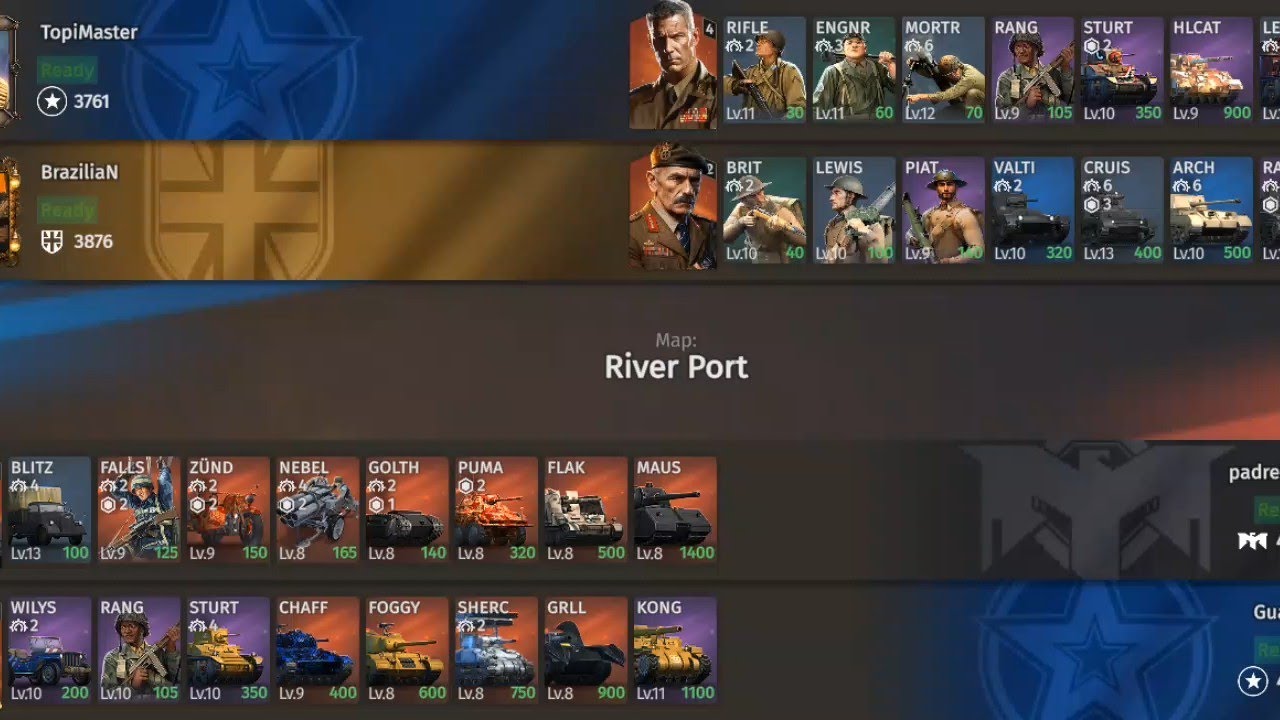 Wwa rts Usa gameplay 2vs2 river port 