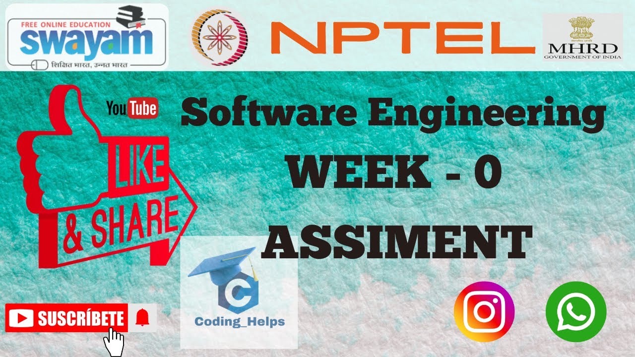 NPTEL Software Engineering Week 0 Assignment Solution July 2024 | IIT ...