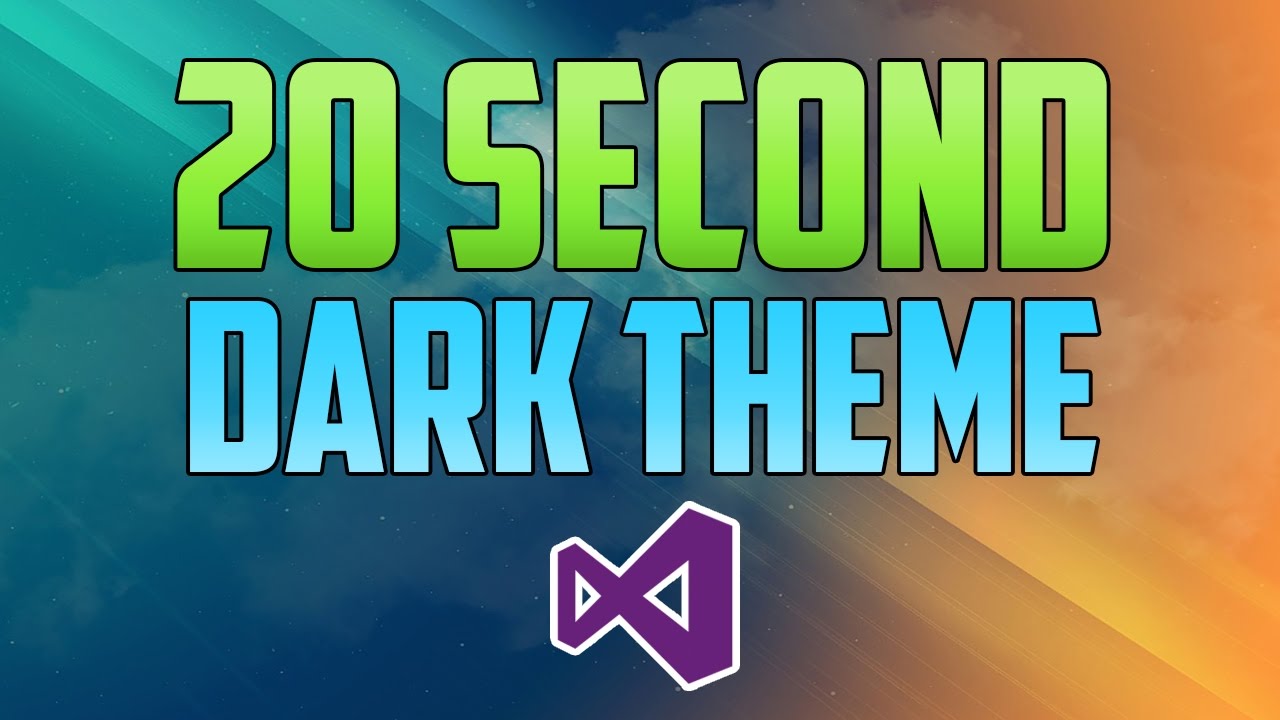 Visual Studio 2015 : How to Change to Dark Theme - YouTube