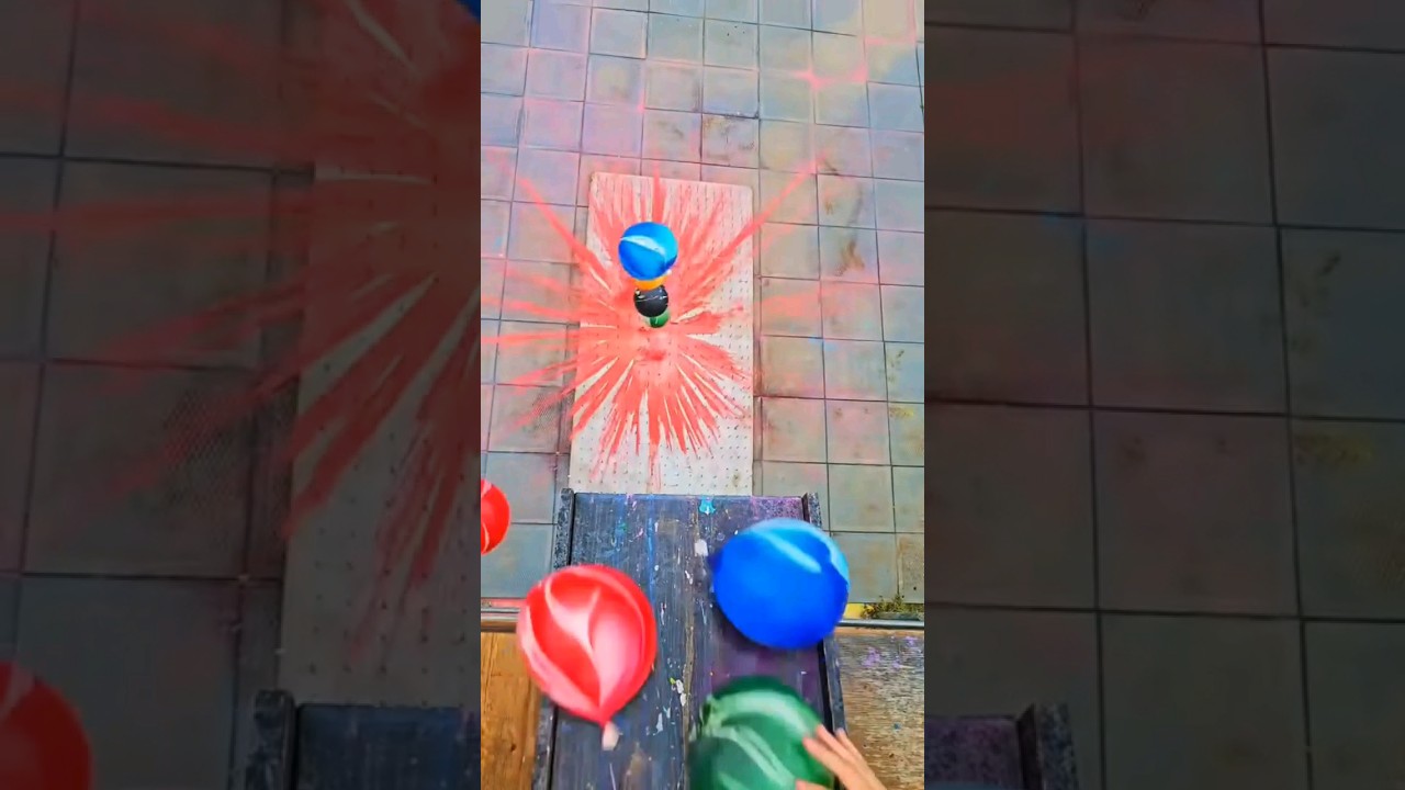 Paint Balloons Drop on Mattress – So Satisfying to Watch! 😍💥