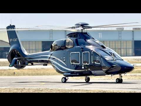Insane Helicopter Action ! Take off landing at Cannes _ Airbus H160, Bell 429, H145, H125, AW109