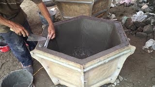 Production A Large Hexagonal Pots With Mold Composite Plastic // Products Construction Traditional