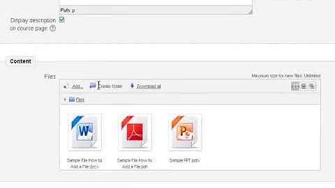 Creating a Folder in Moodle