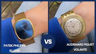 Comparison 1980s Patek Philippe Ellipse versus 1950s Audemars Piguet Disco Volante #watch #luxury