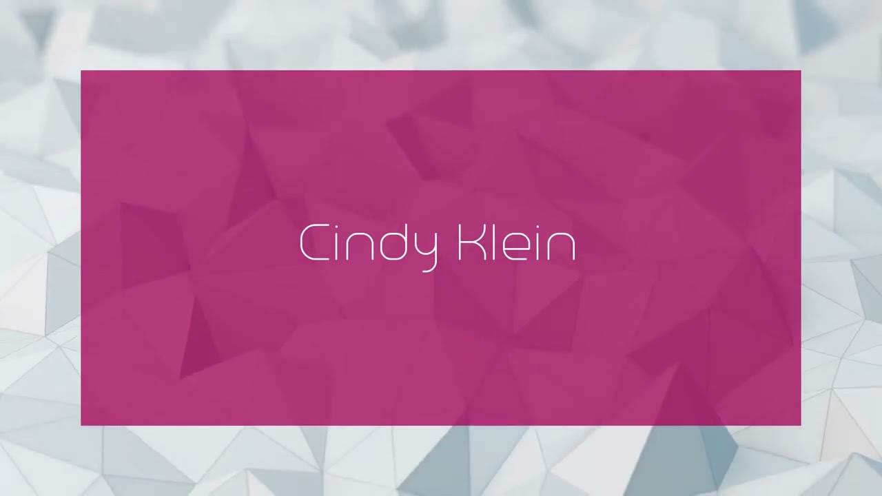 Cindy Klein - appearance