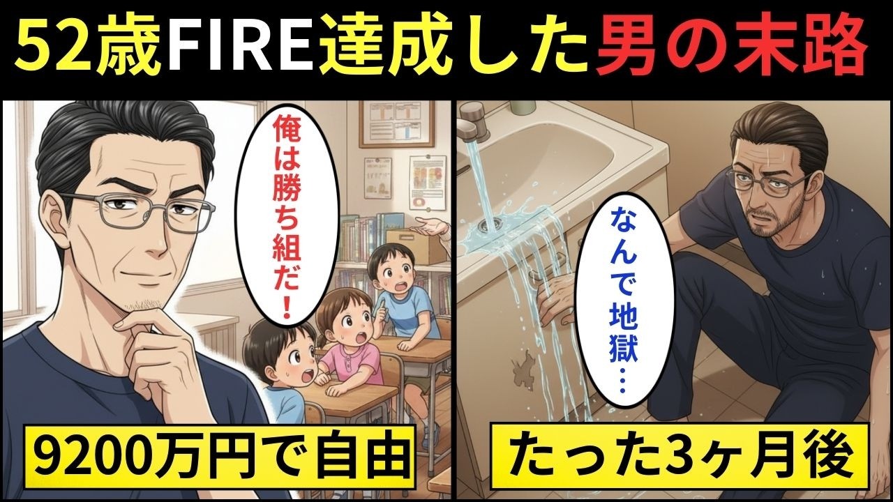 【漫画】52歳FIRE達成→9200万円あるのに地獄…孤独な勝ち組おじさんの末路...【 影のある人生物語】
