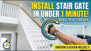 Install Regalo Top of Stair Safety Gate in less than one minute. Unboxing, Review, DIY, Install fast