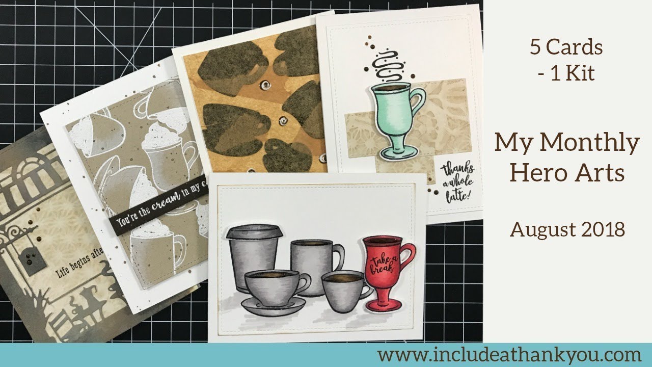 5 Cards - 1 Kit | Hero Arts Monthly Card Kit | August 2018 | My Monthly ...