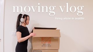 Productive Vlog | moving alone in my 20s, seattle apartment tour, and settling in