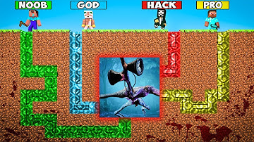 NOOB vs PRO vs HACKER vs GOD : PORTAL MAZE TO SIREN HEAD CHALLENGE in Minecraft! AMV SHORT Animation