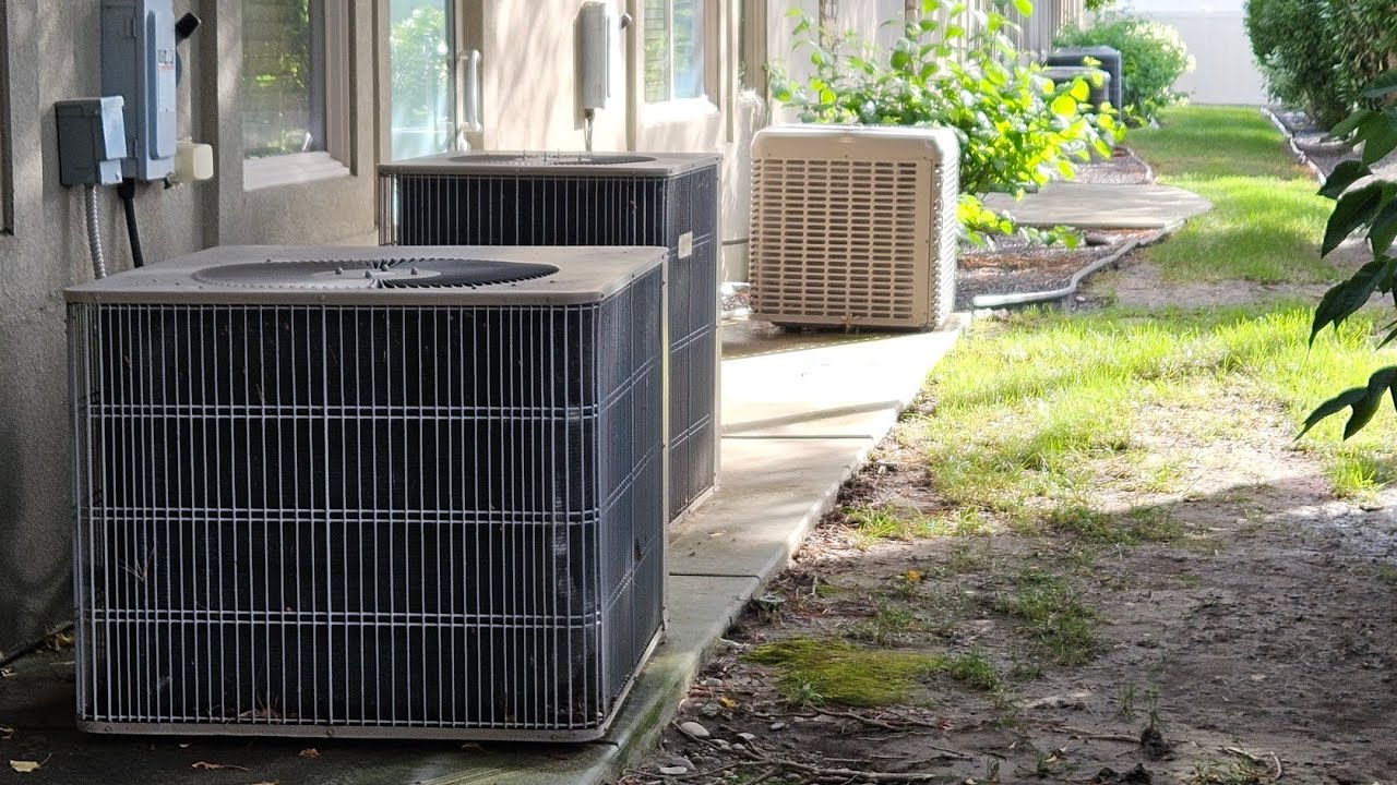 Several Air Conditioners at a Buisness Complex