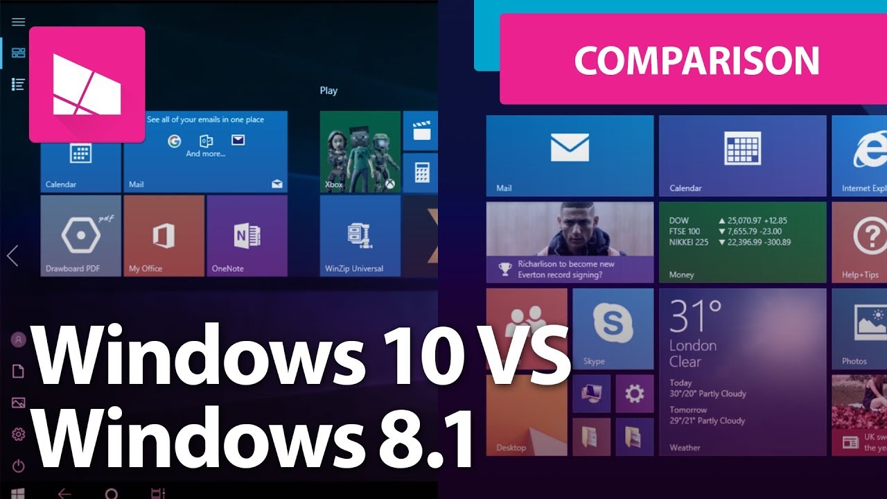 windows 8 กับ windows 10  Update New  Tablet Mode: Windows 10 vs Windows 8