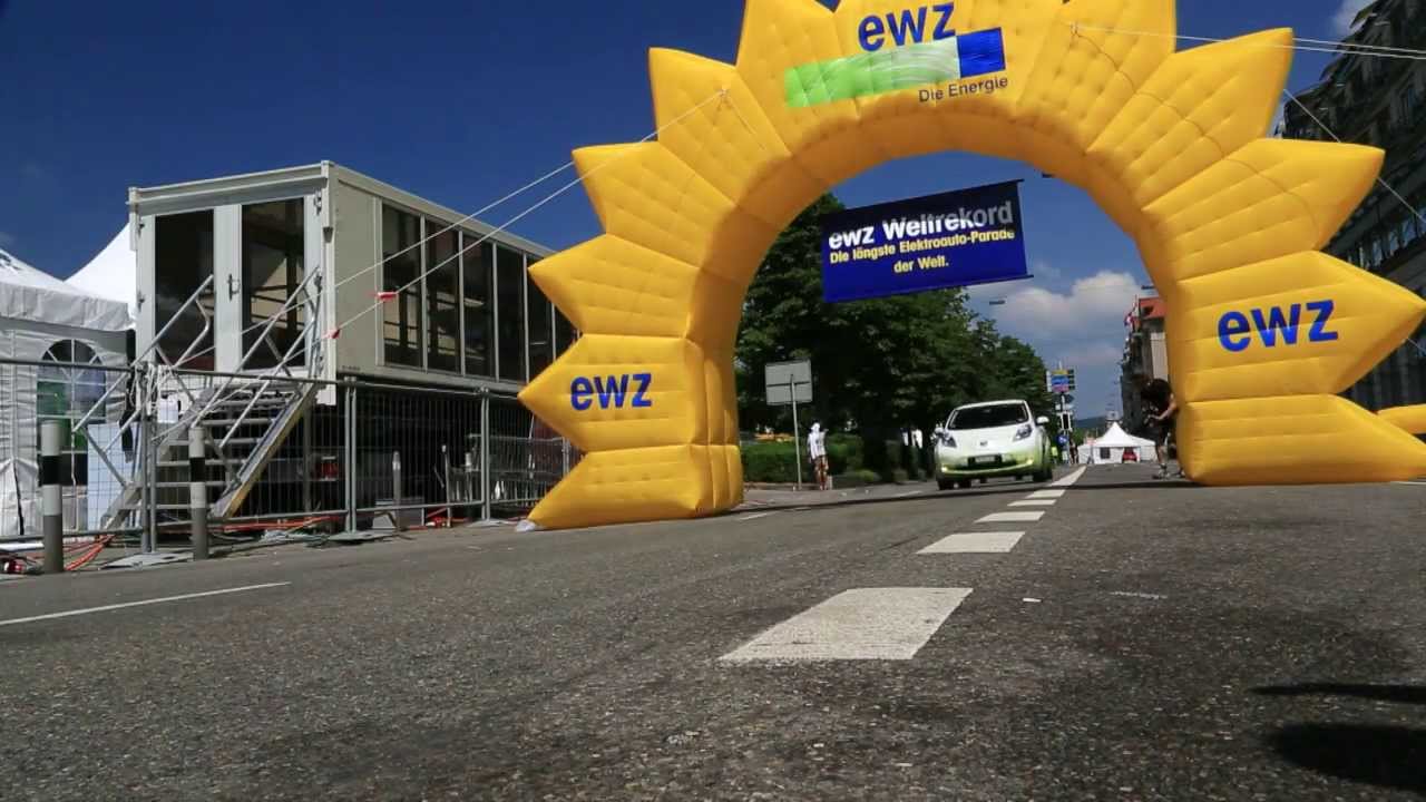 WAVE TROPHY 2013 World's largest electric vehicle parade, Zürich, 6