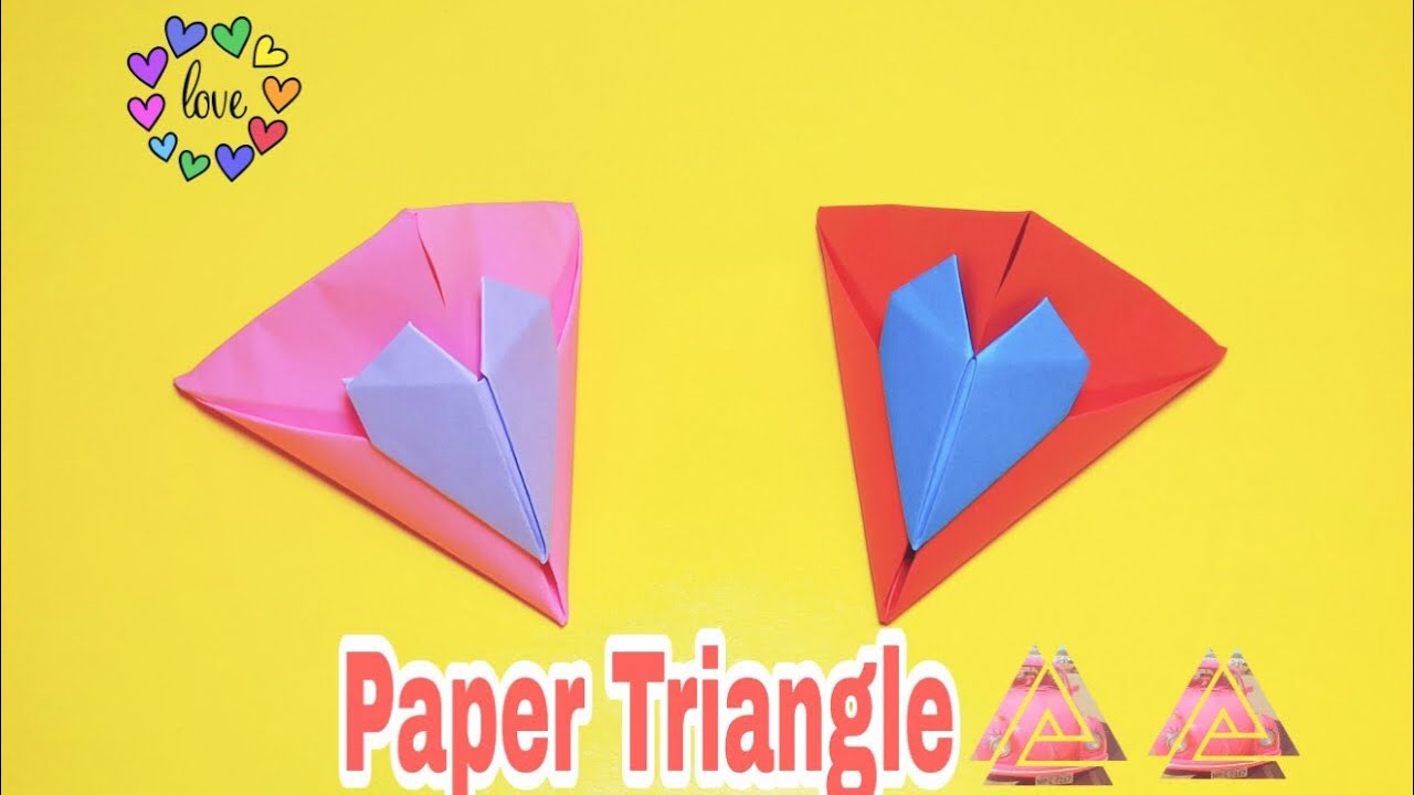 Mini Paper Triangle Gift - How To Make Mini Paper Triangle Gift Box ...
