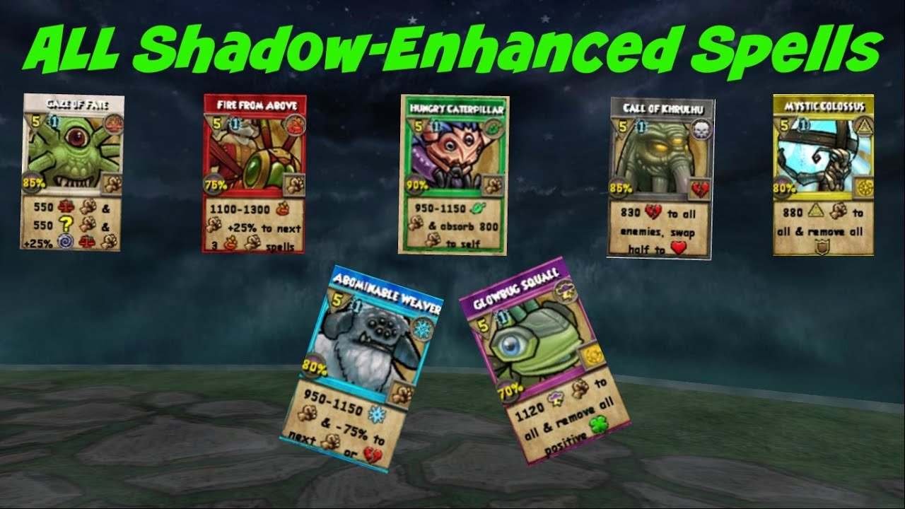 Wizard101 ALL ShadowEnhanced Spells One Million Hit YouTube
