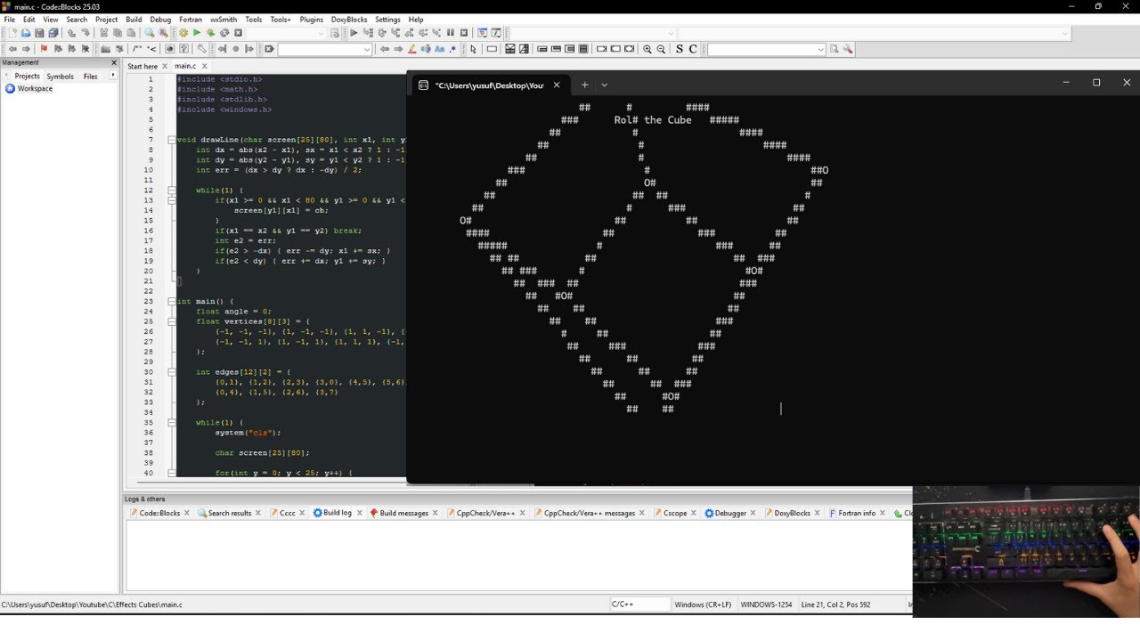 ASMR Programming - Coding a Rotating 3D Cube - No Talking - YouTube