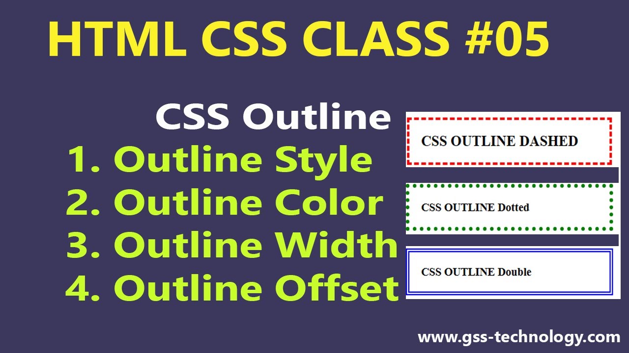 CSS OUTLINE EXAMPLE LESSONG #05 | CSS OUTLINE STYLE| CSS OUTLINE COLOR ...